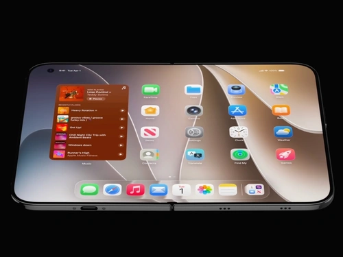 Ảnh dựng iPhone gập dựa trên tin đồn. Ảnh: .