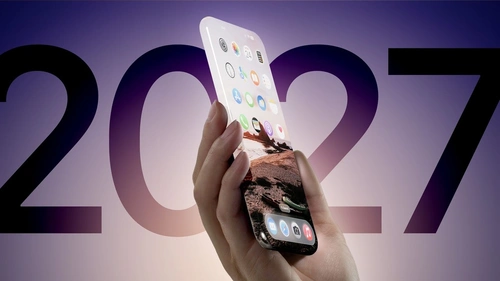 Chiếc iPhone vỏ ngoài hoàn toàn bằng kính có thể không xuất hiện vào năm 2027. Ảnh: .
