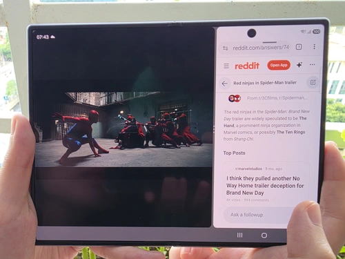 Galaxy Z Fold8 có khả năng xử lý đa nhiệm, hỗ trợ người dùng làm việc và giải trí trên cùng thiết bị.