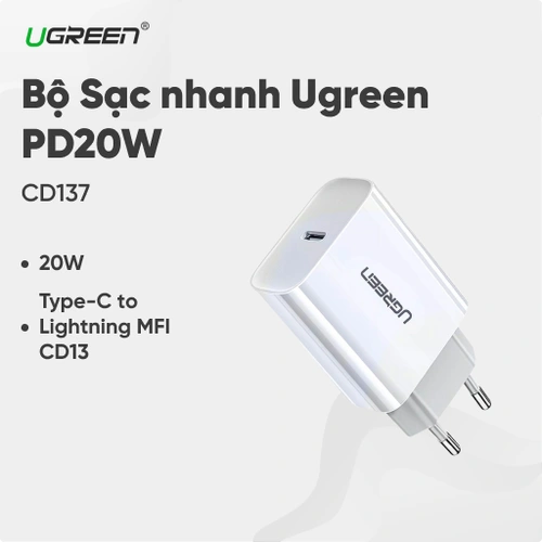 Bộ Sạc nhanh Ugreen PD20W CD137