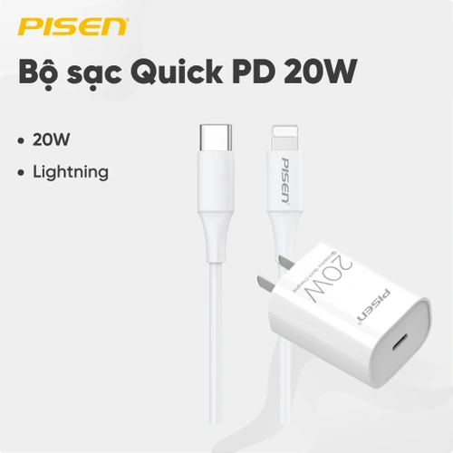 Bộ sạc Pisen Quick PD 20W (Lightning)