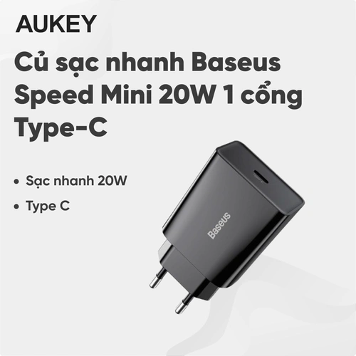 Củ sạc nhanh Baseus Speed Mini 20W 1 cổng Type-C