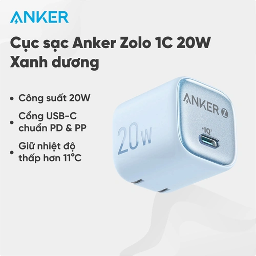 Dock sạc  Anker Zolo 1C 20W Xanh dương