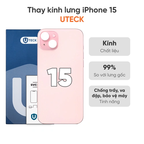 Thay kính lưng iPhone 15 loại UTECK