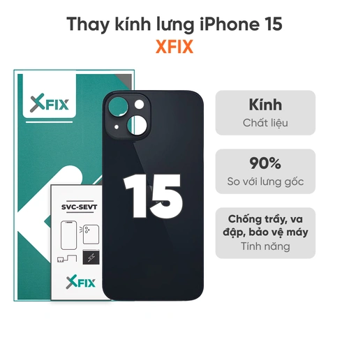 Thay kính lưng iPhone 15 loại XFIX