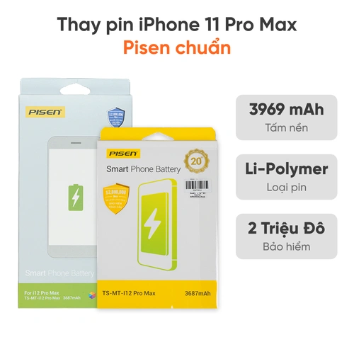 Thay pin iPhone 11 Pro Max Pisen dung lượng chuẩn