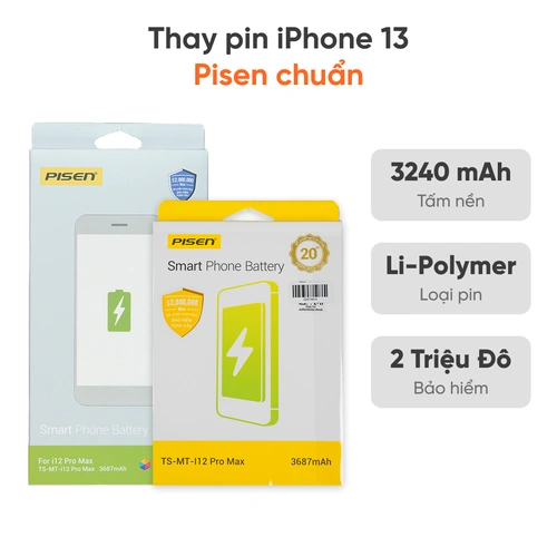 Thay pin iPhone 13 Pisen dung lượng chuẩn
