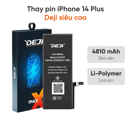 Thay pin iPhone 14 Plus Deji dung lượng siêu cao