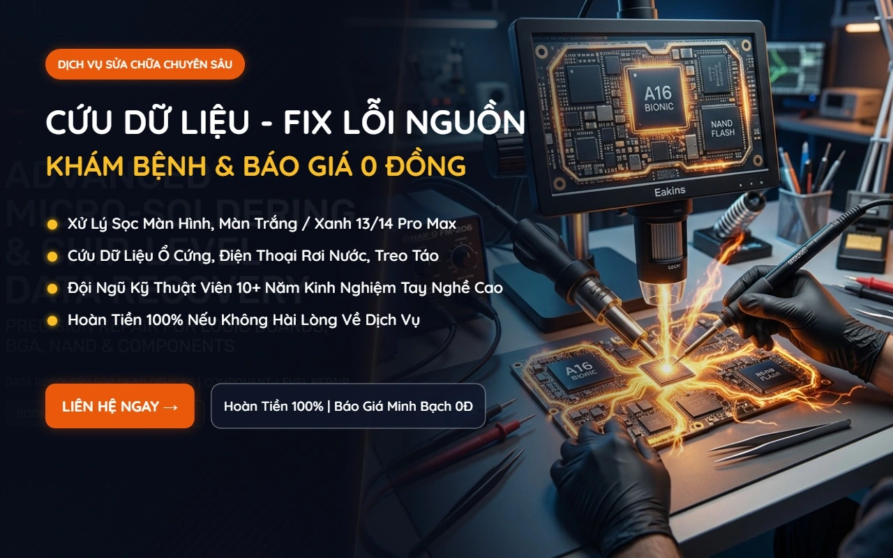 Cứu dữ liệu & Khám bệnh thiết bị 0 đồng
